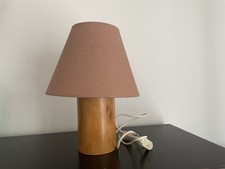 lampe à poser ou de chevet bois tourné scandinave vintage 80s PORT OFFERT