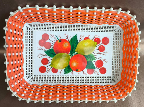 Vintage corbeille fruits en - vintage,