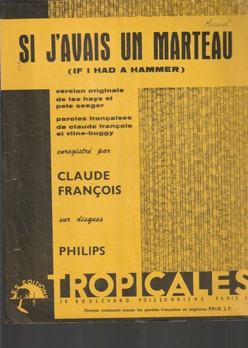 Partition claude françois si - partition,