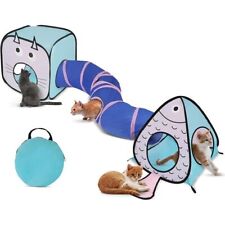 Tunnel pour Chat/Chiot Pliable Jouets Interactifs Cube avec Sac de Rangement