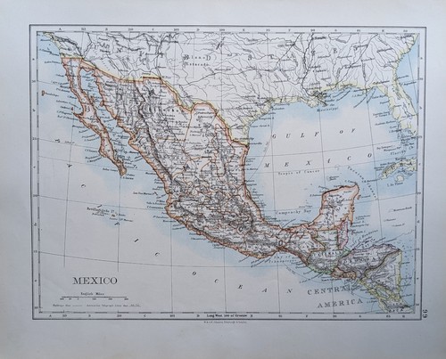 1897 ancien carte mexico - 1897,