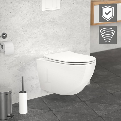 Toilette suspendu sans rebord