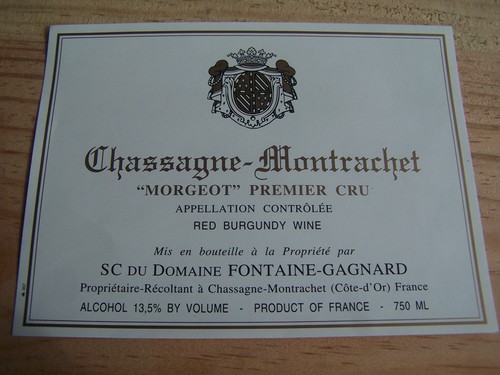 étiquette vin chassagne - étiquette,