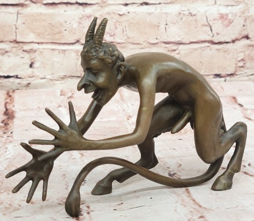Bronze teufel satyre faune mit - bronze,