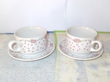 ☕☕ LOT DE 2 TASSES AVEC SOUCOUPES 🌺🌺 - VINTAGE - EN EXCELLENT ÉTAT