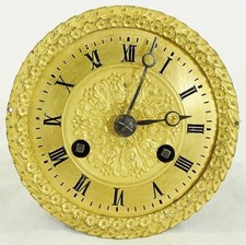 MOUVEMENT A FIL PENDULE HORLOGE BRONZE DORE EPOQUE EMPIRE DEBUT DU 19 eme SIECLE