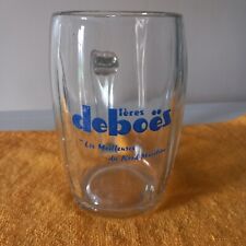 Ancienne chope en verre biere Brie DEBOES