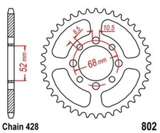 Pignon KR 38 Z pas 428 pour