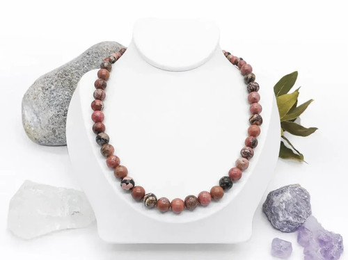 Collier rhodonite rose