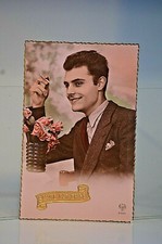 CPA CARTE POSTAL STE SAINTE CATHERINE DENTELLE AJOURE BONNET FILLE GARCON ANCIEN