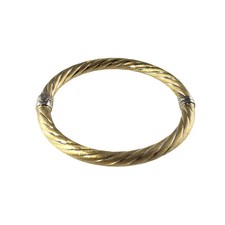 Bracelet Bangle En Or Jaune Et Blanc 10 Carats Pour Femmes Taille : 7,5"