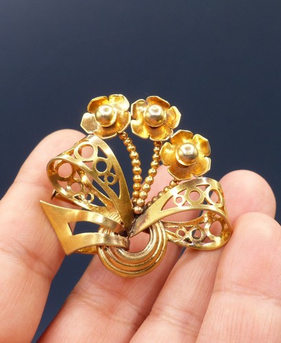 Ancienne broche plaqué - ancienne,