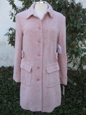 NWT Size 14 Bust= 42" Levine Classics Pink chevron wool tweed, lined ladies coat