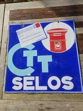 plaque émaillée ancienne Postes Portugaises CTT Celos double face