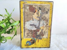 1920s Vintage Femme Tenant Poupée Doré Paillette Cigarette Publicité Boite CG161