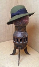 Chapeau vintage femme vert en laine taille 54