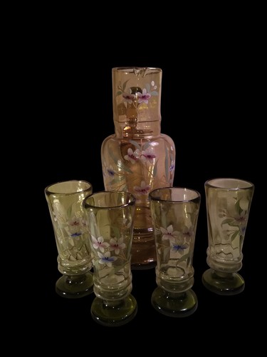 Verre emaillé carafe service - verre, emaillé,carafe,service