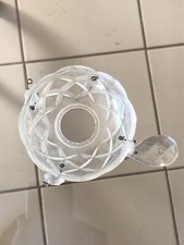 Coupelle ancienne avec pampille larme 4 cm verre pour lustre applique