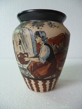 PAYS BASQUE - CIBOURE - PETIT VASE DE 10 CM SIGNE BERNE - TBE