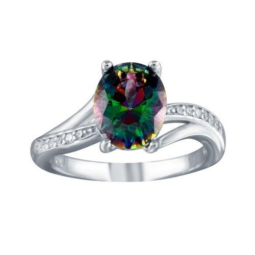 Bague argent transparent - en, w/transparent