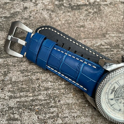 Genuine blue leather watch - blue,