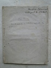 VAU DE LA FARINIERE : RECHERCHES SUR LES PUCERONS, 1825. Envoi à DESMAREST.