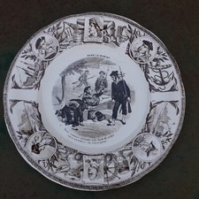 Assiette Parlante  Lunéville Dans la marine faience dessert Marin Jean Bart N1