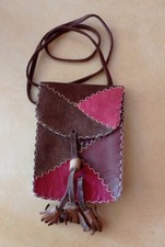 Sac à épaule vintage fait main, pochette cuir artisanale mini sac