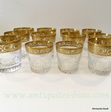 Verre à Whisky Grand n1 gobelet old fashion saint Louis Cristal Thistle Or 10cm