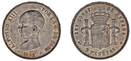 Silver pesetas plata - 5,