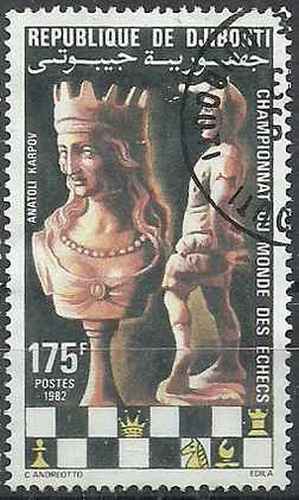 Timbre echecs djibouti 552 - echecs,