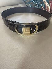 ceinture  vintage guy laroche  cuir  Crocodile Marron