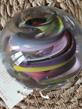 BOULE PRESSE PAPIER SULFURE CRISTAL POLAND SIGNE M P MARIAN PYRCAK