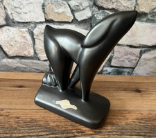JOLIE statuette céramique vintage Biche stylisée années 50 signée CMR Art déco 