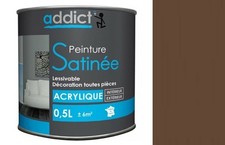 Peinture acrylique décoration intérieur marron chocolat satin 0.5l ADDICT multi 