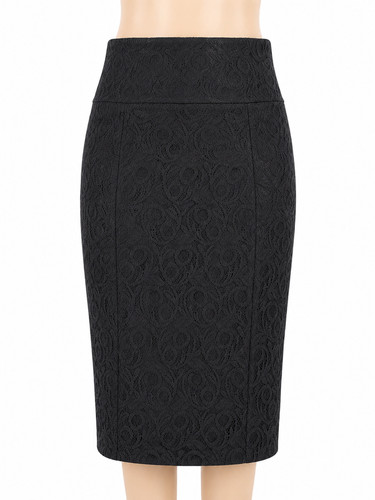 Jupe crayon noire dentelle - noire,