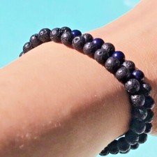 2 Bracelets Homme Femme Lapis