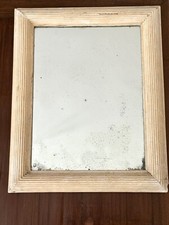 Ancien Miroir Mural Bois Blanc
