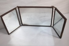Ancien miroir triptyque, avec papier chromo, longueur max 43 cm