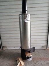 Chauffe-eau à combustible solide a bois 80l eau chaude sur bois acier inoxydable