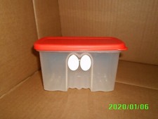 tupperware boite frigo ventilé rectangulaire transparente couvercle rouge 350 ml