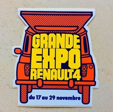 autocollant ancien voiture RENAULT 4 R4 4L old sticker youngtimer vintage expo