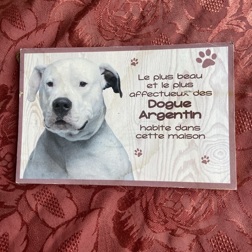 Plaque bois dogue argentin - dogue, 13