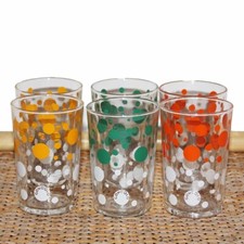 Lot de 6 verres à eau pois biscuits Gondolo vintage