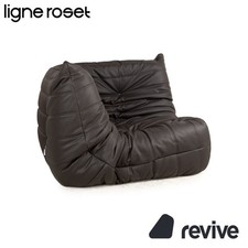 Ligne Roset Togo Cuir Vegan Tissu Fauteuil Noir Neuf