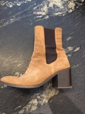 Très Belle Et Authentique Boots Daim Motif Crocodile Claudie Pierlot 37 Tbe