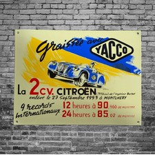 Plaque émaillée HUILES YACCO CITROEN 2 cv records internationaux