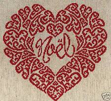 GRILLE POINT de CROIX - COEUR de NOËL - réf : 4013