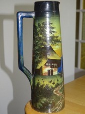 SCHRAMBERG ALLEMAGNE ANCIEN PICHET MAJOLICA  FORET NOIRE FAIENCE  ht 25,5 cm