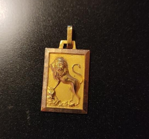 Médaille lion plaqué - plaqué, or